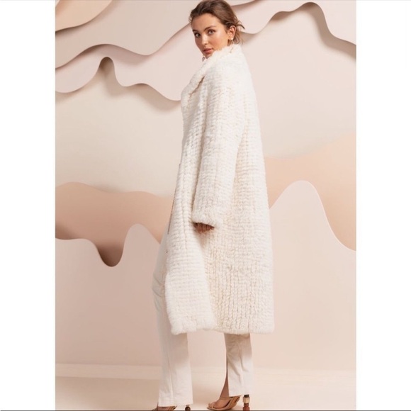 BUBISH LUXE Long Faux Fur Grey Coat Jacket US L - Picture 13 of 14